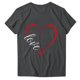 thumbnail image 3 of Camiseta de Manga Corta de Cuello Redondo Impresa para las Mujeres Día de San Valentín, Mezcla Ligera de Poliéster para Primavera Verano Otoño, 3 of 7