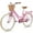 light pink, variant on POVANLI 24" Women Bike for 13+Years Old, Steel Frame Bike,Women Bike with Basket Yellow