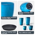 thumbnail image 4 of FIASON 4 Pack Large Plastic 24/21/12/10" H Blue Tall Planters, Tall Plant Pots for Outdoor Indoor with Shelf Inset, Glossy Flower Pot with Drainage Holes & Mesh Filter Screen for Front Porch Patio, 4 of 11