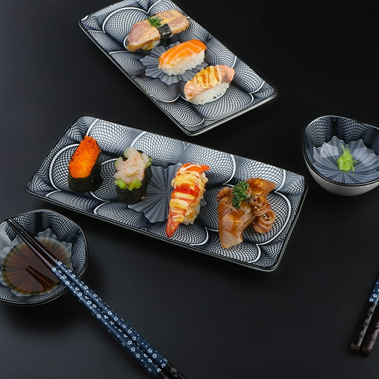 Artcome 10 Pcs Asian Dishware Set Sushi Plates, Dipping Sauce