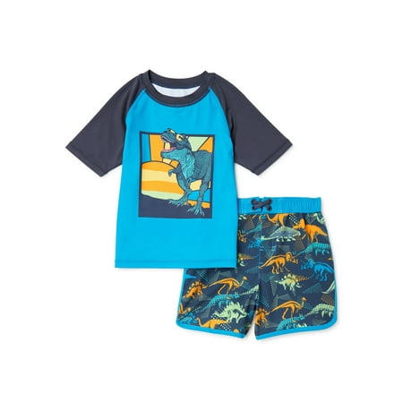 

Wonder Nation Toddler Boy Short Sleeve Rashguard Swim Set Sizes 12M-5T