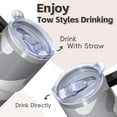 thumbnail image 4 of Camo 20oz Stainless Steel Tumbler with Handle and Straw – Insulated Travel Cup with Sliding Lid, 360° Full Wrap Printed Mug for Home, Outdoor & Sports Use, Camouflage, 4 of 6