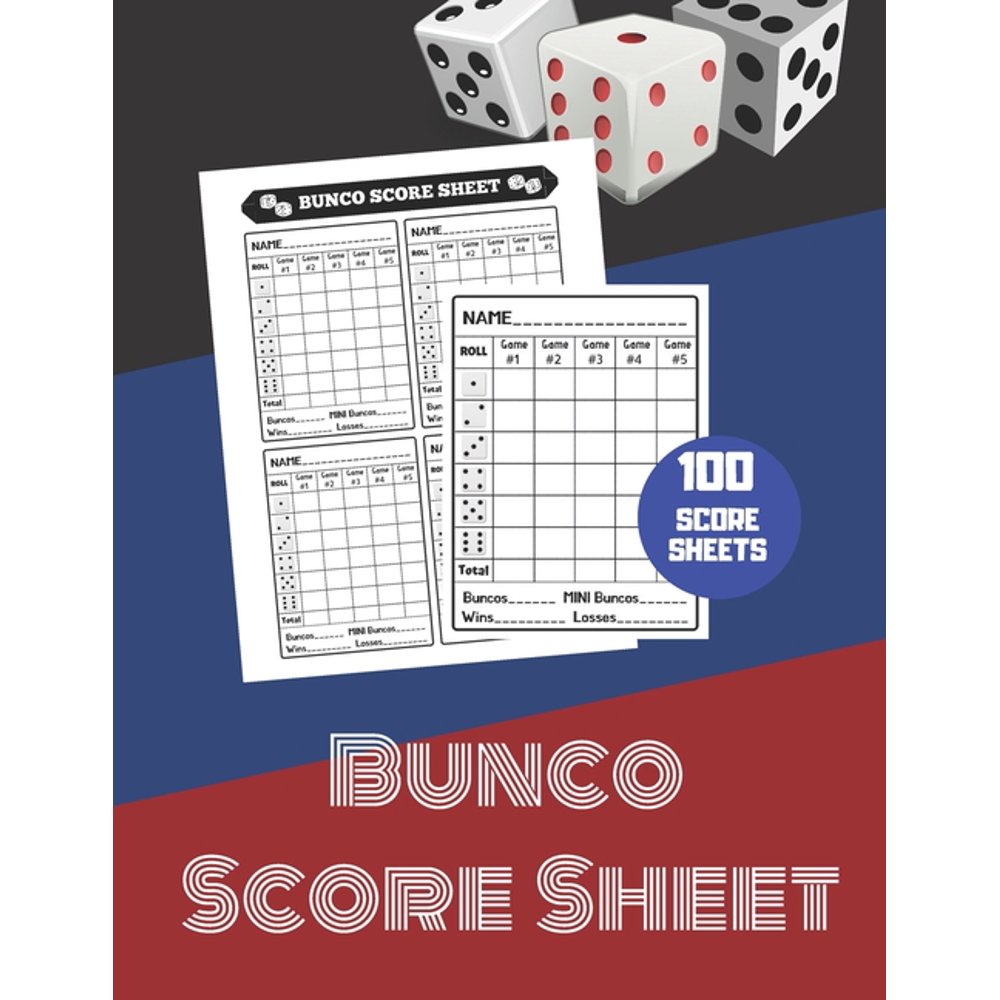 Bunco Score Sheet V.24 100 Bunco Score Pad for Dice game / Bunco