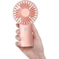 thumbnail image 1 of Ventilador de mano rosa, miniventilador portátil de 4000 mAh, ventilador de bolsillo personal recargable por USB [tiempo de funcionamiento máximo de 16 h] con 3 velocidades para exteriores y viajes, 1 of 5