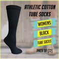 thumbnail image 5 of Yacht & Smith Men's & Women's Wholesale Bulk Cotton Tube Socks, Referee Style, by SOCKS'NBULK (72 Pairs Black, Womens 9-11 (Shoe size 5-10)), 5 of 7