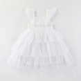 thumbnail image 5 of Girls Tutu Dress Cute Cherry Decor Flutter Sleeve A-Line Outfits Toddler Sweet Layered Tulle Princess Dress White 2-3 Years, 5 of 7