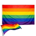 thumbnail image 1 of Super Polyester Material Rainbow Printed Flag, Vibrant Colors Fade Resistant For Indoor Outdoor Use, 3x5 Feet Brass Grommets, 1 of 7