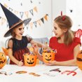 thumbnail image 3 of Cabilock 6 unids Halloween Truco o Trate Calabaza Bucket Bucket Candy Holder Papa Partido Favor Favor With Handing Party Supplies (Orange), 3 of 5