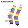 thumbnail image 2 of Gaeub Colorful Tie Dye Printed Design Socks Stretchy High Tube Socks for Men Women Teens , Softball Soccer Socks for Hiking, Sport, 2 of 6