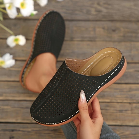 Purcolt Clogs for Women Comfortable Non Slip Wedge Slip-On Closed Toe Sandals Spring Summer Casual Walking Platform Slides