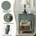 thumbnail image 3 of 26" Modern End Table Solid Wood End Table Set of 2 with Drawer Tray USB for Living Room Blue, 3 of 8