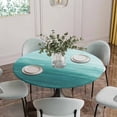 thumbnail image 5 of Turquoise Ombre Round Tablecloth for 45-54 Inch Tables,Fitted Table Cover with Elastic Edge,Modern Abstract Art Ocean Oil Painting Waterproof Outdoor Table Cloth Protector for Patio Garden Dinner, 5 of 9