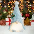 thumbnail image 5 of Holloyiver Christmas Gnome Plush Decorations, 11.4 Inch Handmade Santa Gnomes with Knitted Hat, Xmas Plush Gnome Light Decor with Lights for Indoor Xmas Tree Holiday Office Table (Blue), 5 of 6