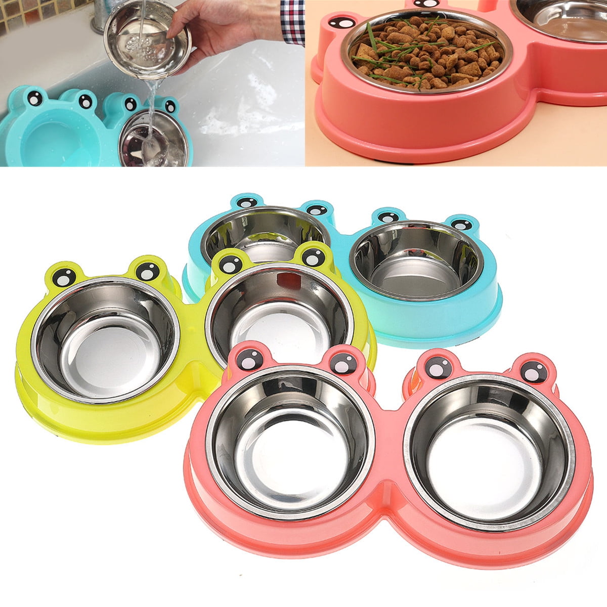 double bowl dog feeders