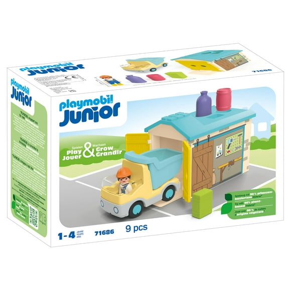 Camión de construcción Playmobil Junior con garaje para niños mayores de 1 año
