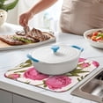 thumbnail image 2 of Microfibre Drying Mat for Kitchen Red Fresh Wild Peony Flower Dish Drying Drainer Mat Absorbent Pioneer Drying Mat Washing Up for Glass, Plate & Cup 16inch X 18inch, 2 of 7
