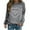 Gray, variant on Cmfcve Women's Novelty Sweatshirts Letter Print Long Sleeve Versatile Tops Crew Neck Simple Gym Pullover Tops