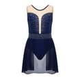 thumbnail image 3 of ranrann Kids Girls Figure Ice Skating Leotard Dress Sleeveless Gymnastics Ballroom Dancing Costume Navy Blue 6, 3 of 7