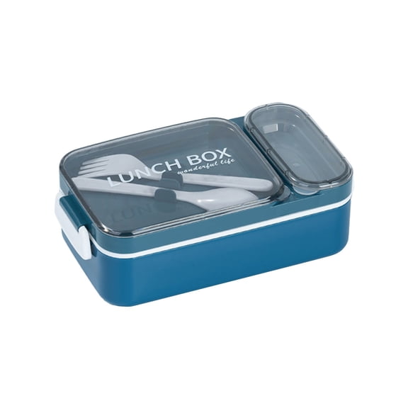Nkmbld Lunch Box Containers, Multi-Compartment Meal Prep Containers Reusable Lunch Food Containers for Work and Travel, BPA-Free, Microwave Safe, Blue