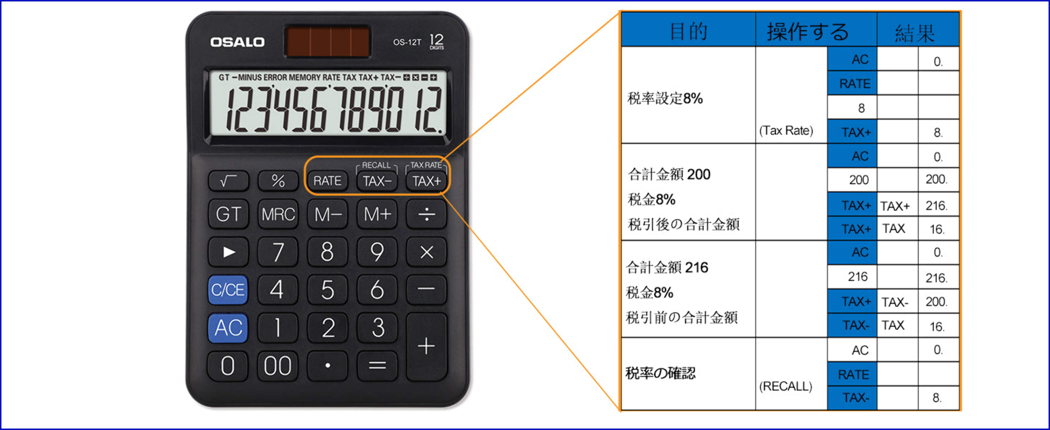 OSALO Calculator Large LCD Display 110g solar-powered - Tokyo Sakura Mall