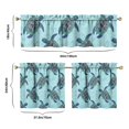 thumbnail image 6 of Kitchen Curtains 24 Inch Short - 3 Panel Set, Hawaiian Sea Turtle Ocean Design, Tropical Underwater Marine Life Print, Rod Pocket Window Curtain, Easy Wash, 6 of 6
