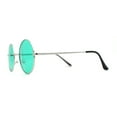 thumbnail image 2 of Pop Color Lens Iconic Hippie Round Circle Lens Metal Sunglasses Silver Blue Mirror, 2 of 4