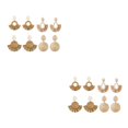 thumbnail image 1 of Paquete de 6 aretes de ratán Qarigey hechos a mano atractivos, 1 of 6