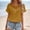 #0087-Yellow, variant on Women's Short Sleeve Lace Tops, Casual Chiffon Blouses with Hollow Out Neckline, Soft Flowy Shirts for Spring, Cute Loose Fit Tees for Summer Daily Wear Gift