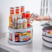 SUNFICON 2 Tier Lazy Susans Turntable - 10 Inch Pantry Cabinet Lazy Susan Storage Turntable Rotating Spice Rack for Spices, Condiments, Baking