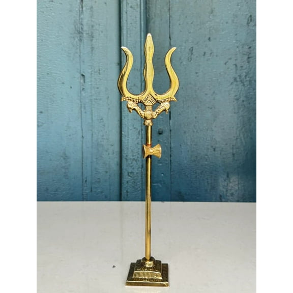NamasteHimalayas Standing Trishul with Damru – Lord Shiva Symbol for Home & Meditation