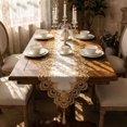 thumbnail image 6 of DefiDgd 47x16inch Burlap Lace Table Runner,Vintage Breathable Rustic Design Elegant Embroidered Floral Lace Cover for Farmhouse Wedding Dinner Holiday Birthday Party Home Tabletop Decor(L), 6 of 7