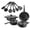 Black, variant on MDHAND 13-Piece Cookware Set, Sky Blue Kitchen Pots and Pans Set with Glass Lids, Nonstick, Durable Iron Construction, Gift Box Packaging