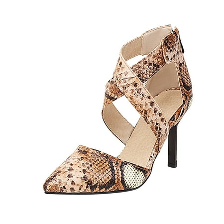 

Rdeuod Nude Heels For Women Women S Shoes Summer Fashion Cross Straps High Casual Zip Pointed Booties