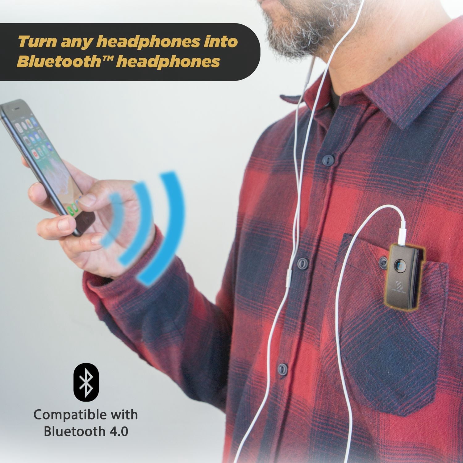 Scosche BTR3 BTFREQ™ Bluetooth 4.0 Wireless Audio Streaming and Hands-free Calling Receiver Black