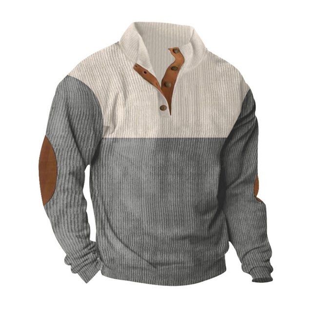 Men's Standing Collar Sweatshirt Is Outdoor Casual Sweaters Tops XL