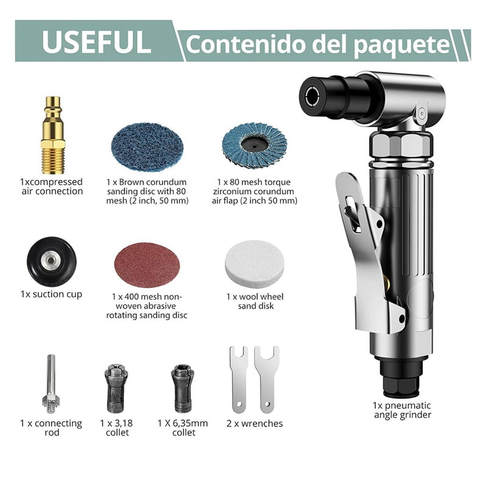 Angle Air Die Grinder, 90 Degree Heavy Duty 20,000 RPM Compressed Sander Polisher Tool for Contour Grinding, Polishing B