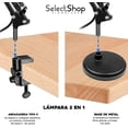 thumbnail image 4 of Lampara De Escritorio 2 En 1 Con Base De Metal Abrazadera Tipo C Lampara Clasica Elegante Lampara De Oficina Con Brazo De Metal Foco Universal Lampara De Escritorio Ajustable (Negro), 4 of 8