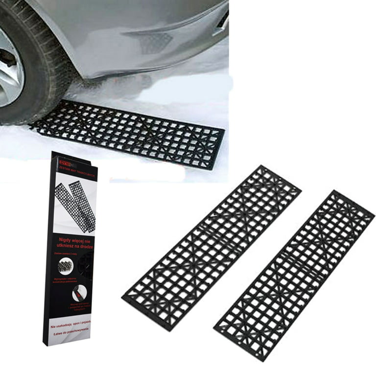 2pcs Car Emergency Escape Plate Traction Mat Tire Grip Aid Foldable Non-slip  For Most Suvs Cars Vans From Snow Ice Mud Sand