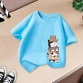 thumbnail image 4 of Curuila Kid Girls Tops Cartoon Print Crew Neck Short Sleeve Tee Summer Casual Loose T Shirt Blue Size 12-14 Years, 4 of 4