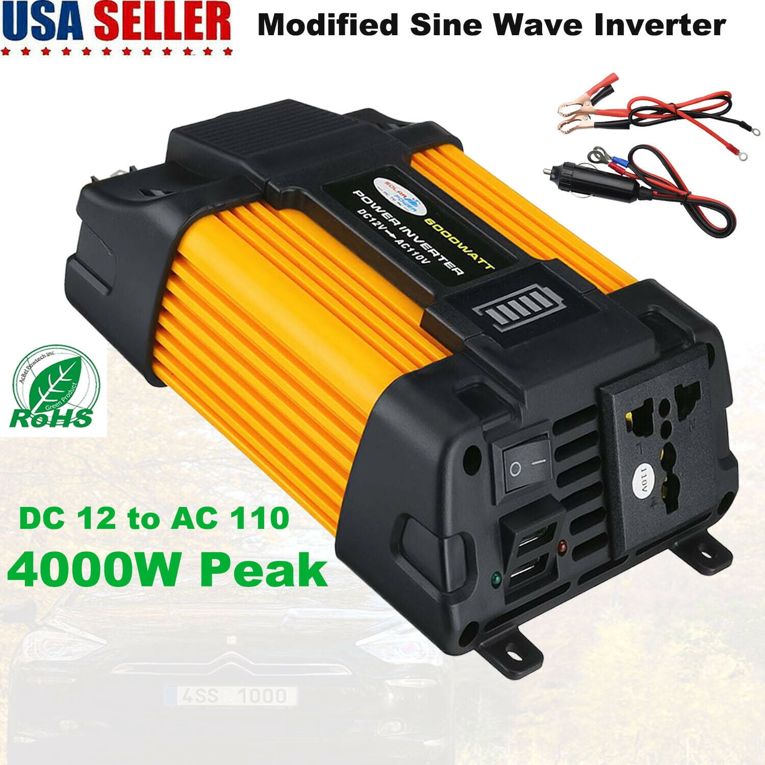 Solar Panel 50W 12 Volt DFITO Portable Solar Panel Charger, With 400W Inverter Controller Suitable For Rv/Car/ Boat/Greenhouse/Dry Camping/ Garde /Shed/Cabin/ Gate Opener