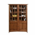thumbnail image 4 of Pemberly Row Modern Solid Wood Display China Cabinet in Walnut, 4 of 6