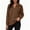 Coffee, variant on Dolkfu Brown going out tops Retro V-Neck Long Sleeve Sweatshirt Relaxed Fit Romance Solid Modern Sweatshirts & Hoodies Coffee,L