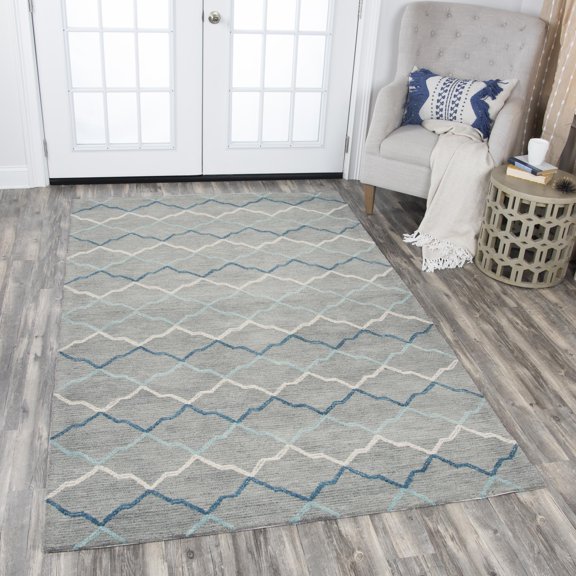 Rizzy Home RS902A Gray 5' x 8' Hand-Tufted Area Rug