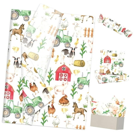 Fuliko 100 Sheet Farmhouse Tissue Poultry Paper Tissue for Crafts Packing Decor, 14 20 Inch