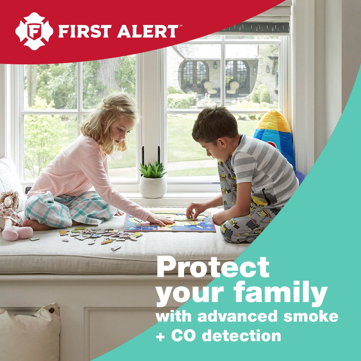 Wireless Interconnect Battery Operated Combo Alarm w/ Voice & Location