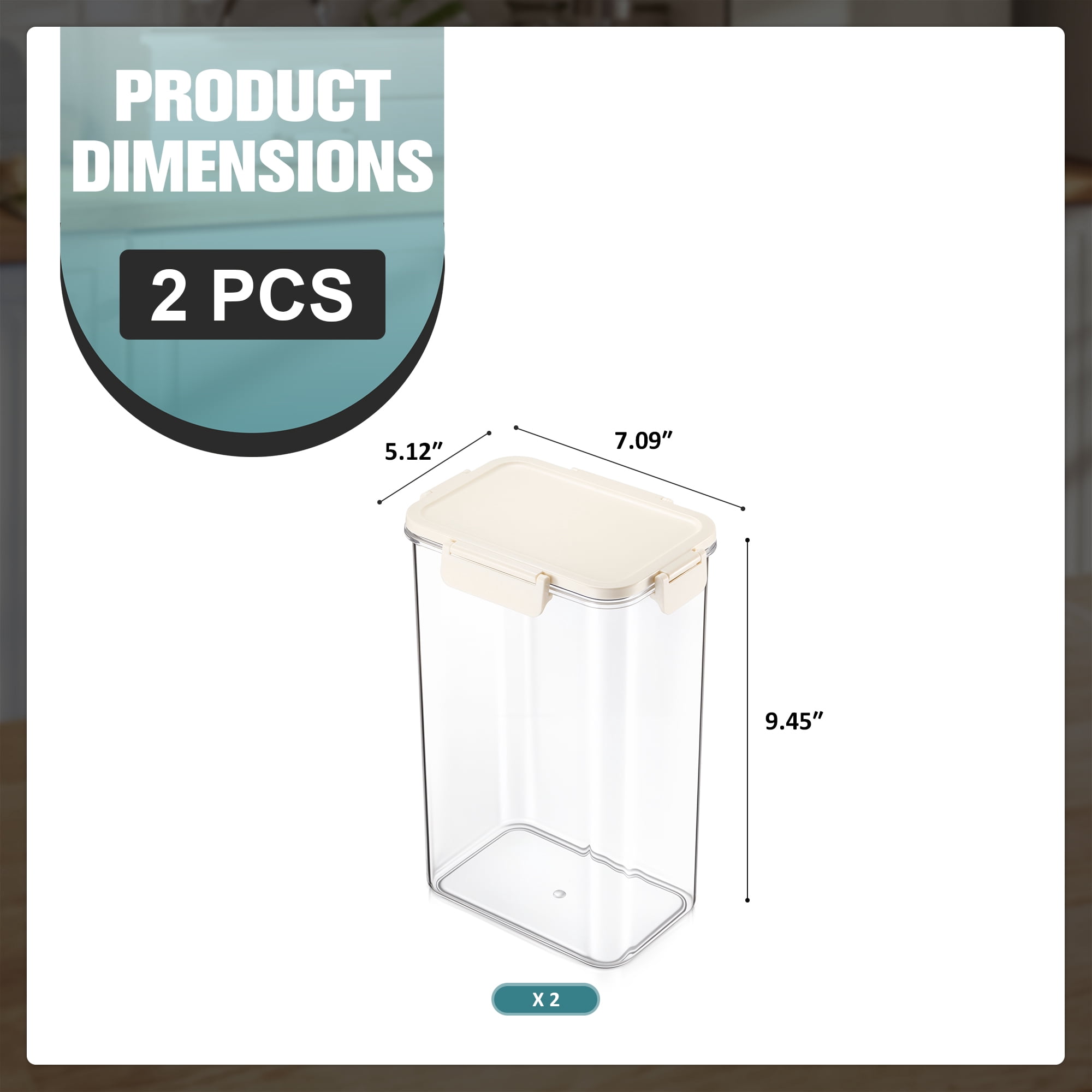 Sorbus 2-Pack Clear Tall Rectangle Food Storage Containers with Lids, Stackable