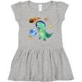 thumbnail image 3 of Inktastic Tyrannosaurus Rex vs. Meteor Fun Space Dinosaur Girls Toddler Dress, 3 of 5