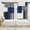 Abstract Geometric Dark Blue, variant on Sunflower Kitchen Curtains 36 Inch Length Farmhouse Window Curtains Over Sink Set of 2, Wooden Board Flower Summer Short Tier Curtain for Kitchen, Vintage Small Kitchen Decor 26x36 Inch