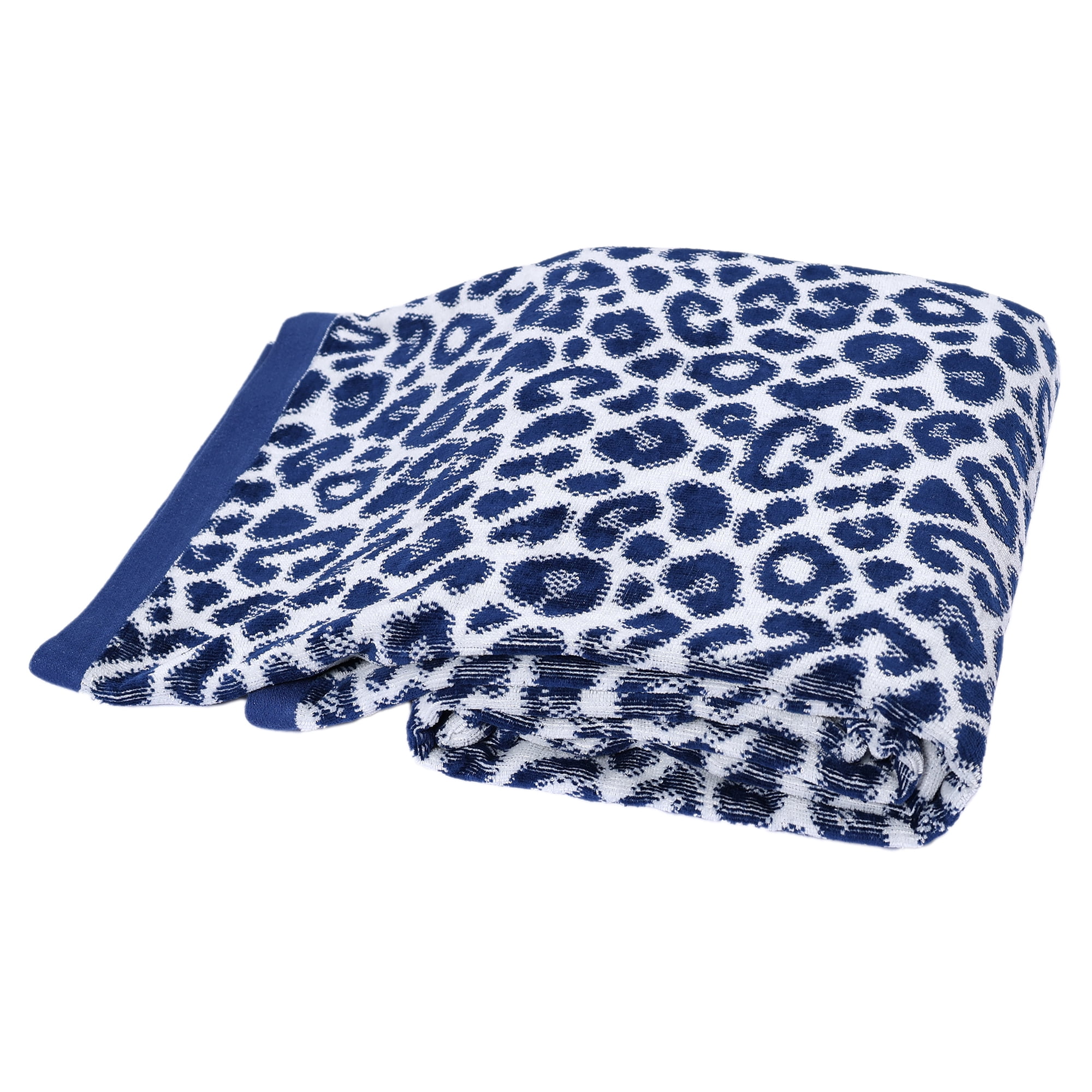 Mainstays Beach Collection Beach Towel, 36 x 72 in, Leopard Blue