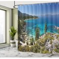 thumbnail image 4 of Ambesonne Lake Forest Shower Curtain, Lake Tahoe Kayaking, 69"Wx70"L, Aqua Blue, 4 of 4